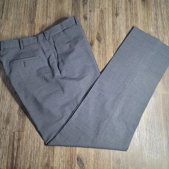 Coppley 1883 Dean Men's Wool Dress Pants 38R Gray Flat Front Classic Fit - Picture 1 of 6